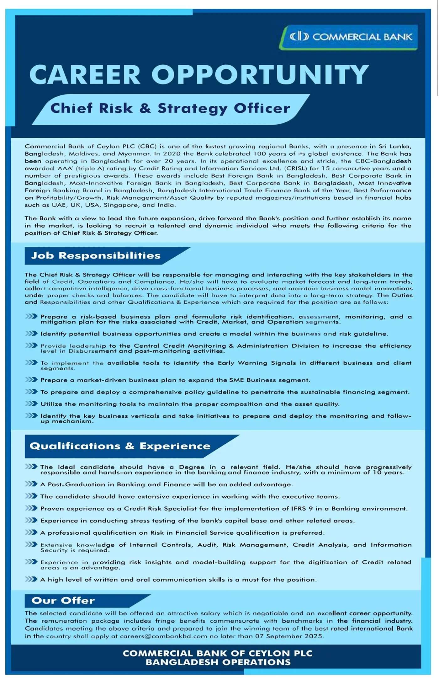 Commercial Bank of Ceylon PLC Job Circular 2025 1 Commercial Bank of Ceylon PLC Job Circular 2025