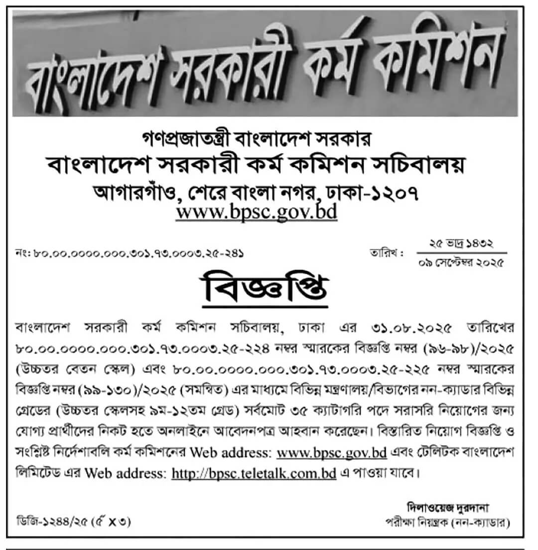 BPSC Non-Cadre Job Circular 2025 – bpsc.teletalk.com.bd Apply 1 BPSC Non-Cadre Job Circular 2025 – bpsc.teletalk.com.bd Apply