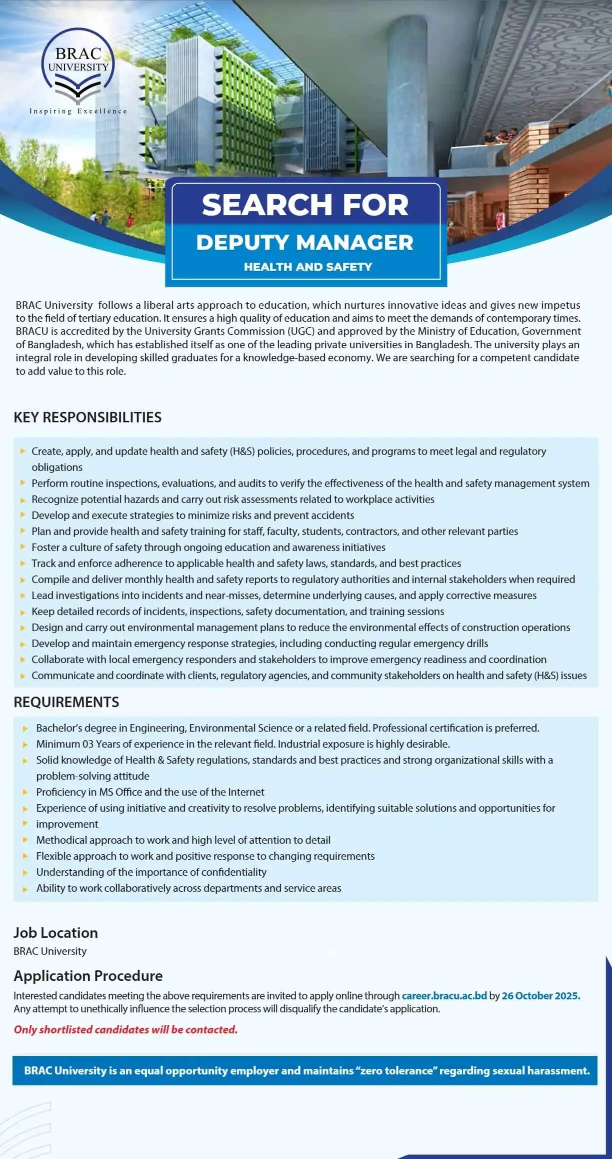 BRAC University Job Circular 2025 1 BRAC University Job Circular 2025