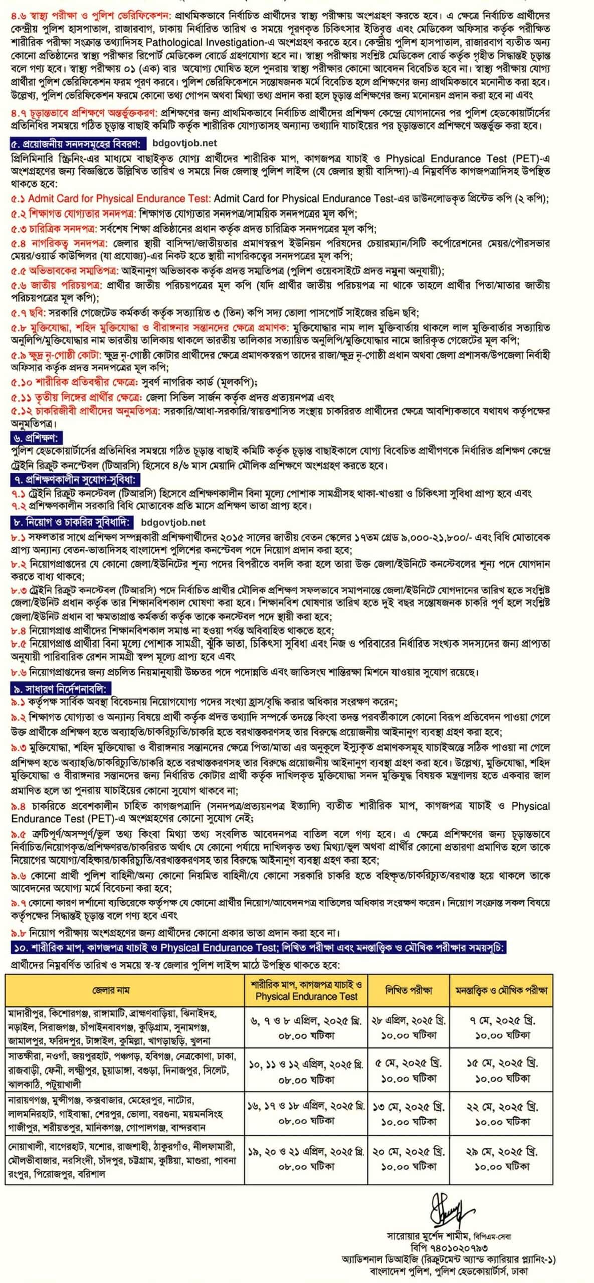 Bangladesh Police Job Circular 2025 www.police.gov.bd