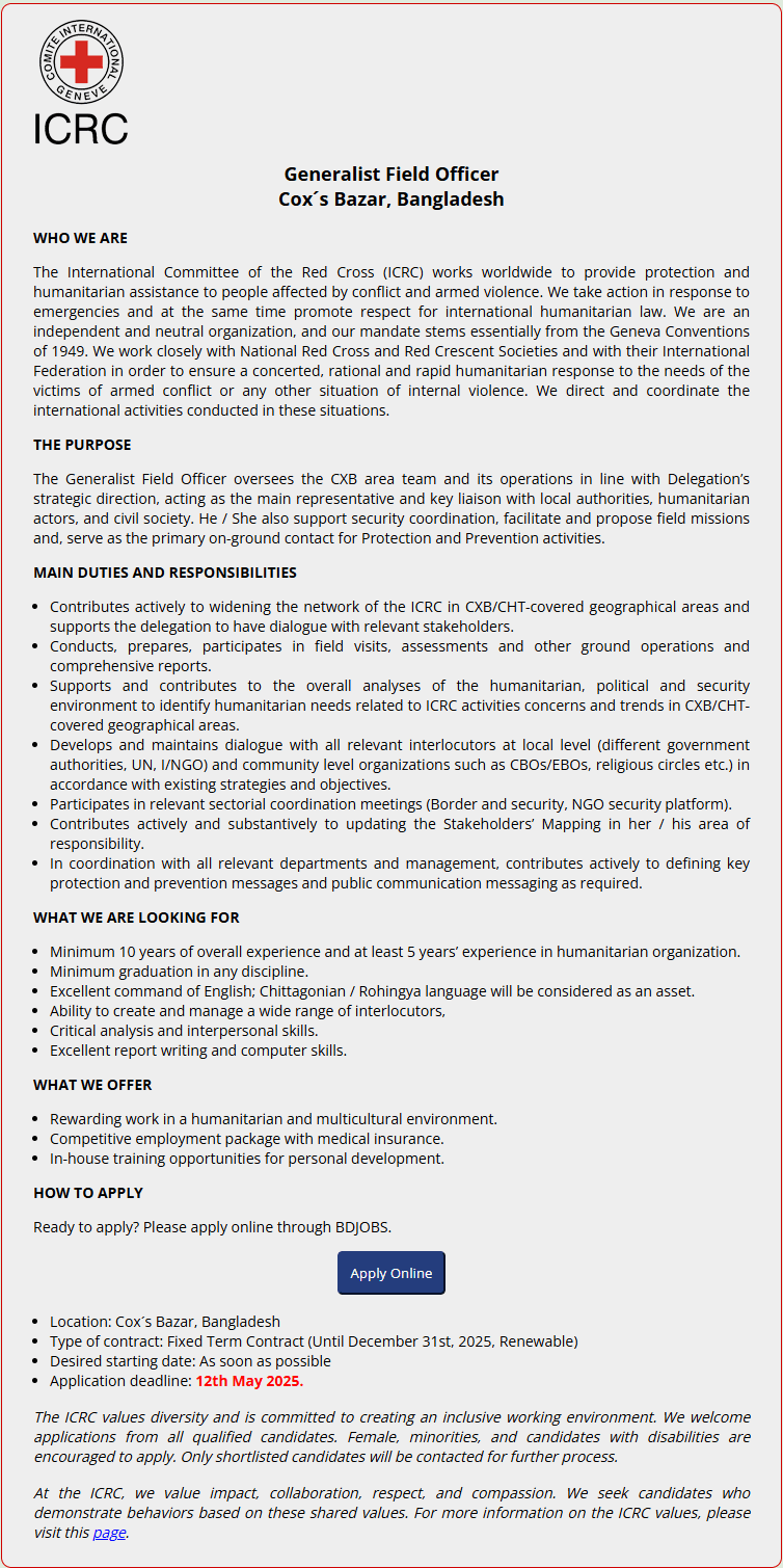 ICRC job circular 2025 Philippines - careers.icrc.org 1 ICRC job circular 2025 Philippines - careers.icrc.org