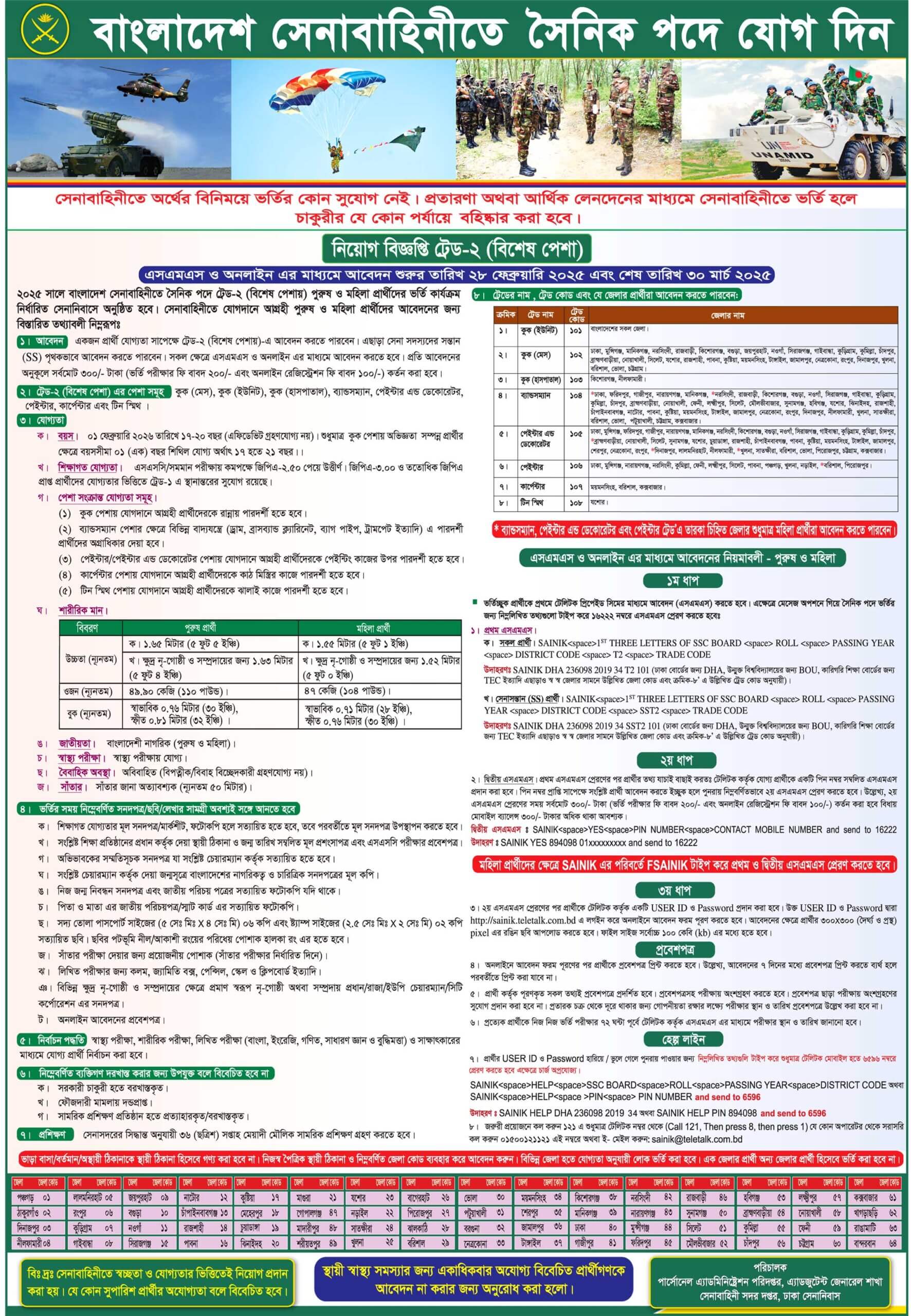 Sainik Job Circular 2025-sainik.teletalk.com.bd Apply Online