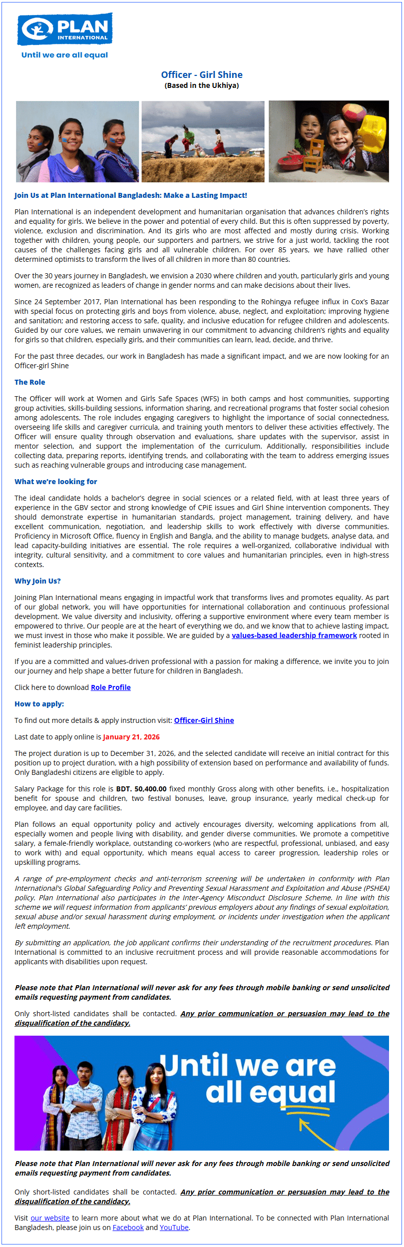 Plan International Bangladesh Job Circular 2026 Plan-International-Bangladesh New