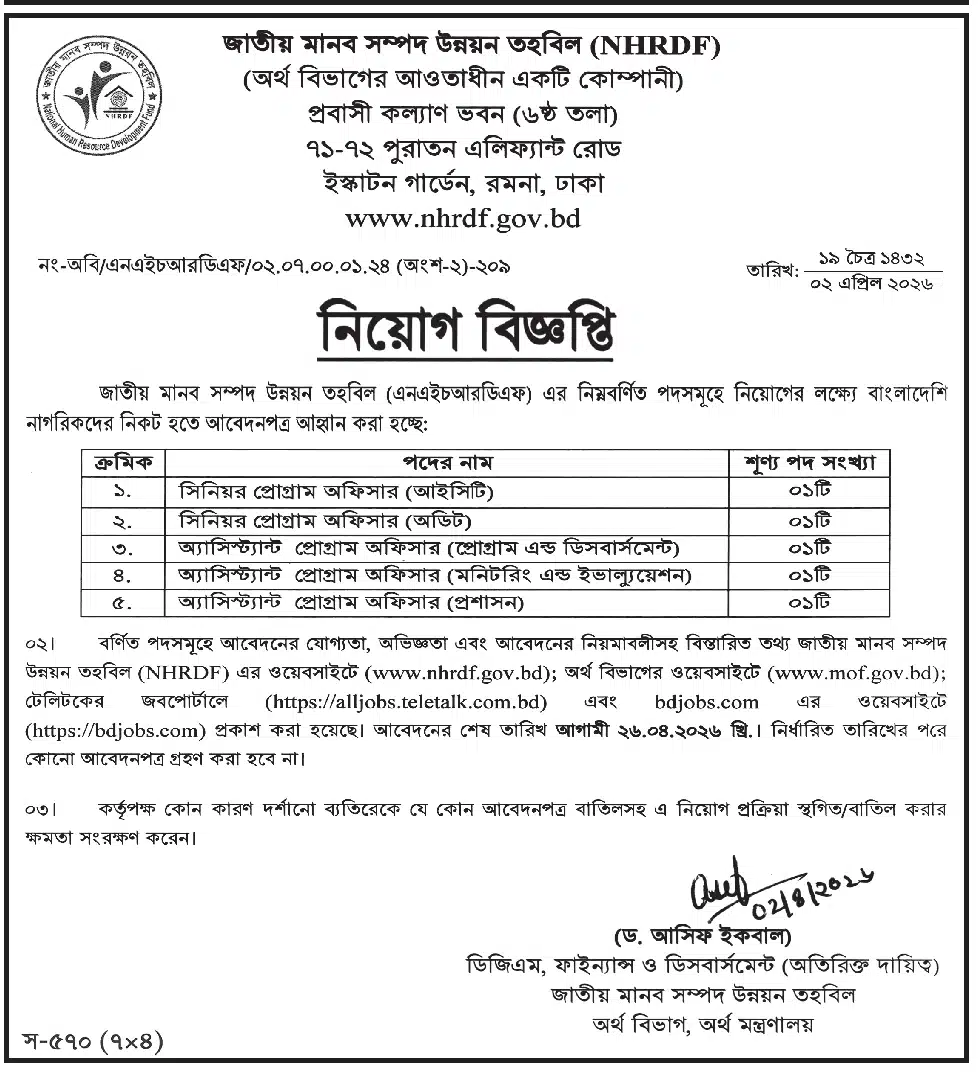 National Human Resource Development Fund NHRDF Job Circular 2026.jpg