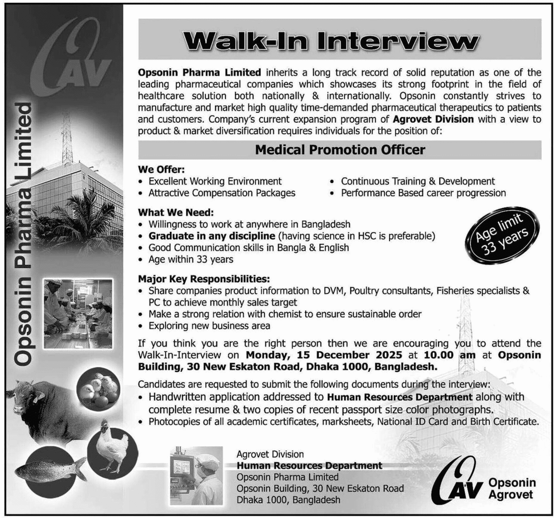 Opsonin Pharma Limited Job Circular 2025 Picture Image