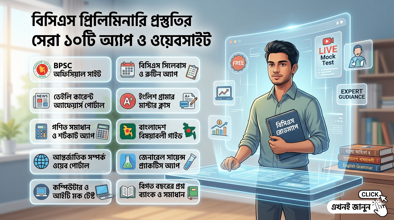 বিসিএস প্রস্তুতির সেরা ১০টি অ্যাপ ও ওয়েবসাইট ইমেজ