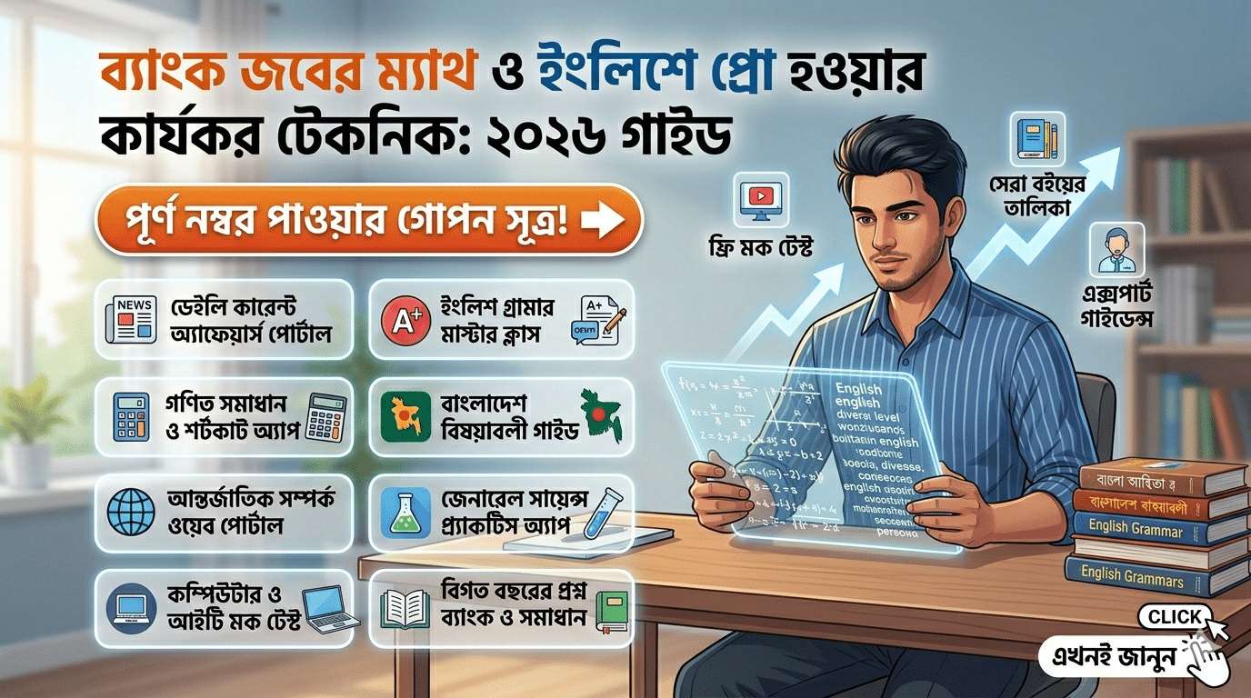 ব্যাংক জবের ম্যাথ ও ইংলিশ প্রস্তুতি গাইডলাইন ২০২৬