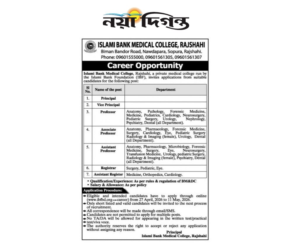 Medical College and Hospital Job Circular 2026 PDF Nayadiganta
